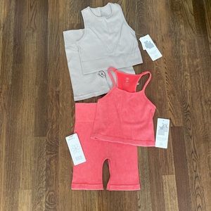 Aura women’s active ribbed sets.